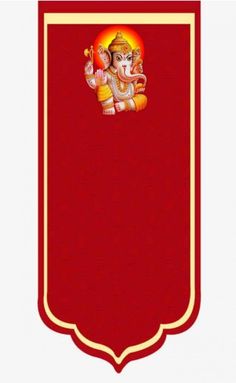 an image of lord ganesha on a red banner