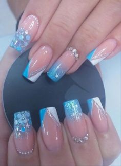 French Manicure Nails, Stylish Nails Designs, Nails Design With Rhinestones, Brighter Days, Girly Acrylic Nails