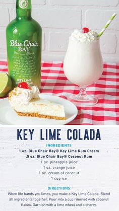 Key Lime Colada, Key Lime Rum Cream, Banana Rum, Lime Drinks, Frozen Drink, Alcholic Drinks, Rum Cream, Happy Drink, Caribbean Rum