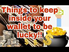 the words things to keep inside your wallet to be lucky with money and gold coins