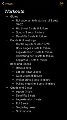 the workout plan is displayed in this screenshote screen shot, which shows how to use