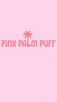 the pink palm puff logo on a pink background