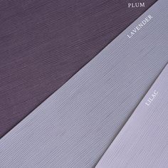 four different shades of purple and lavender are shown in the same color scheme, each with their own name