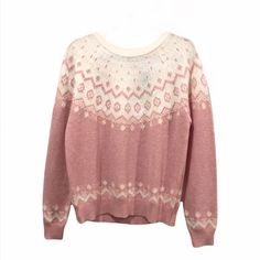 Jack Wills Pink Wool Holiday Sweater Brand New With Tags Size 12 Color: Pink, White - Sandhills Sequined Fairisle Crew - 100% Extra Fine Merino Wool - Rose/Pink - Crewneck - Sequined And Lightly Sparkly - Classic Nordic Snowflake Pattern - Soft And Fuzzy - Modeled Photos Are Of Grey Version For Styling Suggestion, Listing Is For Pink Sweater Scandinavian Fair Isle Winter Christmas Jumper Holiday Apres Ski Warm Thick Cozy Beautiful Gorgeous Traditional Modest Barbie Barbiecore Ballet Balletcore Winter Pink Sweater, Pink Fair Isle Pattern Sweater For Fall, Pink Christmas Sweater, Pink Fair Isle Sweater, Cozy Pink Winter Sweater, Pink Christmas Jumper, Pink Fair Isle Winter Sweater, Pink Cable Knit Sweater, Grey Cable Knit Sweater