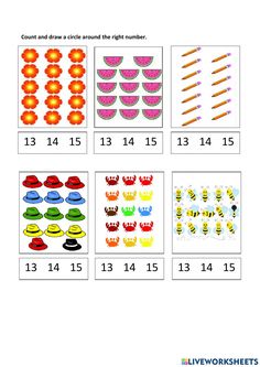 the worksheet for counting numbers to 10 is shown in three different colors and sizes