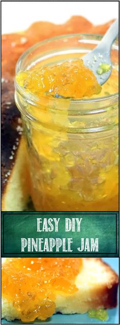 an easy diy pineapple jam recipe in a jar