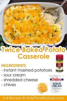 two baked potato casserole recipe with ingredients