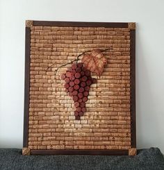 a wine bottle cork art hanging on a wall