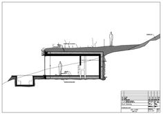 an architectural drawing shows the structure of a building that has been constructed into two sections