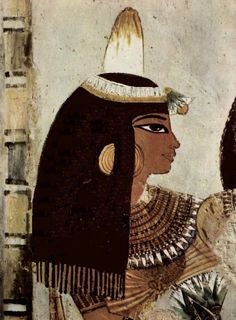 an ancient egyptian painting depicting the queen nefer