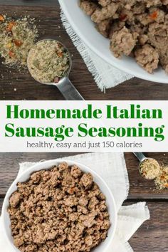 homemade italian sausage seasoning recipe in a white bowl