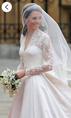 the bride is wearing a wedding dress and veil