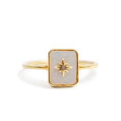 Gold Plated Brass White CZ Starburst Ring, Victorian Ring, Inspiration Aesthetic, Anatomical Heart, Victorian Rings, Pearl Ring, Bling Bling, Mother Of Pearl, Nice Dresses