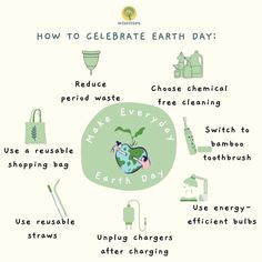 how to celebrate earth day with green things in the background and words describing it's benefits