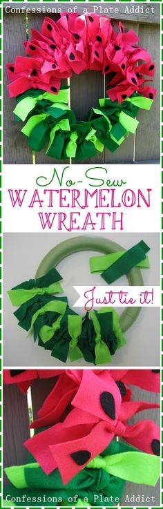 the instructions for how to make a watermelon wreath