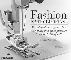 a sewing machine with the words fashion is very important