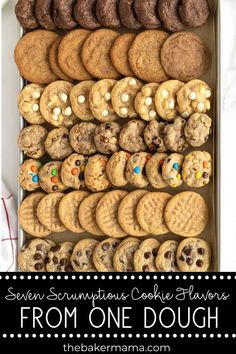 a tray filled with cookies and chocolate chip cookies