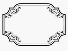 a black and white frame with scrolls on the edges, in an ornate pattern or border