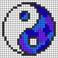 an image of a cross stitch pattern with blue and purple circles in the shape of a smiley face