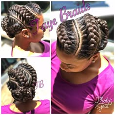 Feed In Braids Hairstyles Updos, Kim Hairstyles, Coloured Dreads, Braided Updo Natural Hair, Braided Ponytail Black Hair, Braid Mohawk, Big Cornrows, Goddess Braids Updo, Elegant Braids