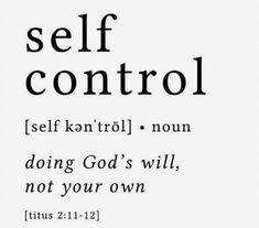 the words self control are in black and white