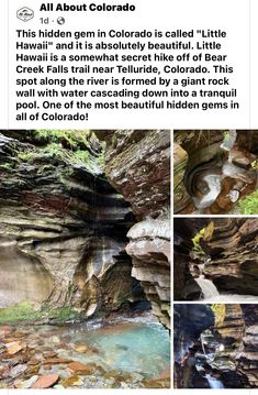 an image of some rocks and water in the woods with caption that reads, all about colorado this hidden gems in colorado is called little