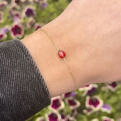 Polished 14KT yellow gold + red enamel mini ladybug charm thin chain bracelet. Ladybug is stationary on the chain (does not move). It is said that when a ladybug lands on you that is good luck- so is the same when you are wearing one! Matching ladybug pendant available. Length: 6.5" with .75" extender Weight: .62g 14K spring ring clasp Stamped 14K Made in Italy A Ladybug, Charm Chain, Jewelry Accessories Ideas, Dope Jewelry, Mini Charm, Funky Jewelry, Jewelry Lookbook, Girly Jewelry, Jewelry Inspo