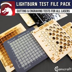 the lightburn test file pack includes cutting and engraving tests for all lasers