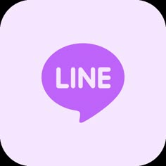 a purple speech bubble with the word line written in it's center on a white background