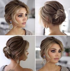 chignon bas noué Knotted Bun, Updos For Short Hair, Sanggul Modern, Medium Length Updo, Tiktok Hair, Short Hair Up, Low Updo, Short Hair Bun, Mother Of The Bride Hair