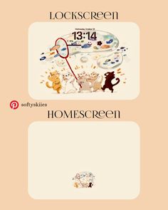 the front and back cover of an advertisement for homescreen, with cats on it