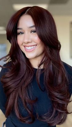 Pelo Color Vino, Wine Hair Color, Hair Burgundy, Plum Hair, Red Balayage, Mom Hair, Red Hair Inspo, Cherry Hair