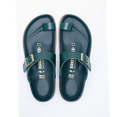 toe loop sandals: Birkenstock Ciney Toe Loop Sandal Vintage Inspired Shoes, Leather Slippers For Men, Birkenstock Style, Toe Ring Sandals, Toe Loop Sandals, Men Sandals, Dark Green Color, Sandals Flats, Calf Muscles