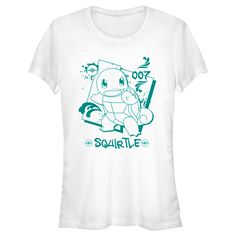 a white t - shirt with the words squirtle on it