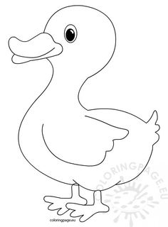 a black and white drawing of a duck