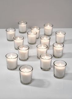 10-Hour White Votives in Clear Glass Cocktail Hour Bar, White Votive Candles, Candle Votives, Glass Votives, Bulk Candles, Elegant Candles, Candle Party, White Wax, Event Lighting