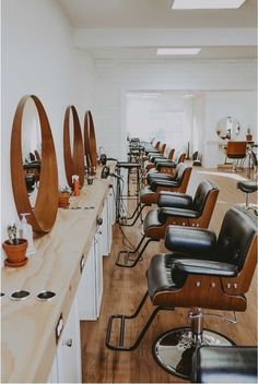 Mid Century Salon Furniture Pairings | Minerva Beauty Mid Century Salon, Salon Decorating, Barbershop Design Interior, Shampoo Bowls Salon, Manicure Tables, Nail Salon Equipment, Minerva Beauty