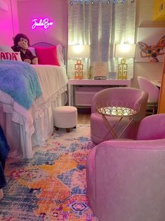 Color Pallets Purple, Pink And Purple Dorm, Pink And Purple Dorm Room Ideas, Purple Dorm Room Ideas, Purple Dorm Room, Purple Dorm Rooms, Pink Princess Room, Dorm Colors, Purple Dorm