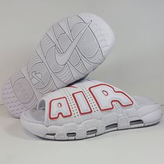 Up For Grabs Are The Nike Air More Uptempo Slide Sandals White University Red Fd9884-100 Multi Size. Brand New Without Box And Never Worn. Thanks White Flat Sport Sandals, White Closed Toe Sport Sandals With Cushioned Footbed, Nike Sports Slides With Rubber Sole, White Flat Sport Sandals With Cushioned Footbed, Comfortable Red Closed Toe Sneakers, Casual White Slip-on Sport Sandals, Red Low-top Sneakers For Summer, White Breathable Flat Sneakers, Comfortable White Sport Sandals With Round Toe