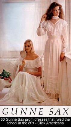 Remember when the designer trend that reigned supreme on most 1980s prom queens were Gunne Sax prom dresses? We have lots of memories here! #prom #outfit #ideas Sax Dress, Girl Korean, Gunne Sax Dress, 1980s Dresses, Prom Dresses Vintage, 1980s Fashion, White Gowns, Gunne Sax