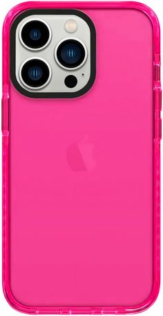 the back of an iphone case with two camera lens holes on it, and one in pink