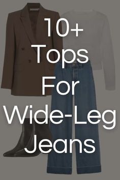 Here are the best tops to style baggy jeans with and outfits that are trending right now. Click to learn more! Wide Leg Ankle Jeans Outfit Winter, Wide Leg Jeans With Sweater Outfit, 90 Baggy Jeans Outfit, Wide Legged Jeans Outfit Winter, Winter Outfits With Wide Leg Jeans, 90 Jeans Outfit, Casual Tops For Women With Jeans, Wide Leg Jeans With Blazer, Women Baggy Jeans Outfit