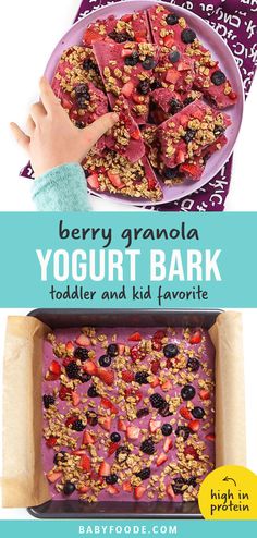 berry granola yogurt bark toddler and kid - approved recipe for kids