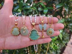 Gold Filled Mint Jade Necklace product images. Luxury Green Jade Jewelry, Jade And Gold Necklace, Gold Jade Necklace, Real Jade Jewelry, Jade Jewelry Necklace, Jade Jewelry Design, Jade Buddha Necklace, Jade Necklace Pendant, Jade Buddha