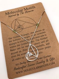 Sterling Silver Fibonacci Custom Birthstone Necklace-golden Ratio-golden-teacher Gift-science Giftsacred Geometry-math Gift-christmas Gift - Etsy Isosceles Triangle, Golden Spiral, Math Gift, Science Jewelry, The Golden Ratio, Inner Ear, Art Carte, Math Geometry, Golden Triangle