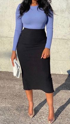 Straight Office Dresses, Work Outfits For Black Women Office Wear, Official Outfits For Black Women, Bodycon Skirt Outfit Work, Leasing Professional Outfit, Corporate Attire Winter, Conservative Outfits Black Women, Work Skirt Outfit Professional, Cute Modest Outfits Black Women