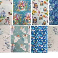 many different pictures of children's wallpapers with angels and snowflakes on them