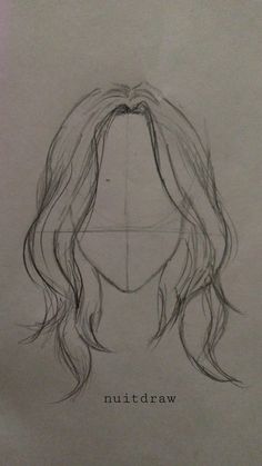 a drawing of a woman's head with long hair