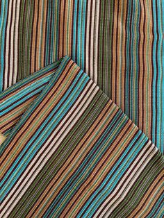 closeup of multicolored striped shirting material