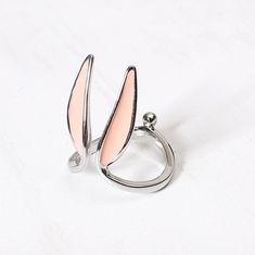 Little Queen pink bunny rabbit silver adjustable fashion ring #LittleQueen #Band Finger Cuff, Rabbit Ring, Ring Party Jewelry, Angel Wing Ring, Knuckle Ring, Cuff Jewelry, Wedding Party Jewelry, Animal Rings, Finger Rings